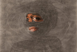 Tameca Cole. Locked in a Dark Calm. 2016. Collage and graphite on paper, 8 1/2 × 11&#34;. Collection Ellen Driscoll
