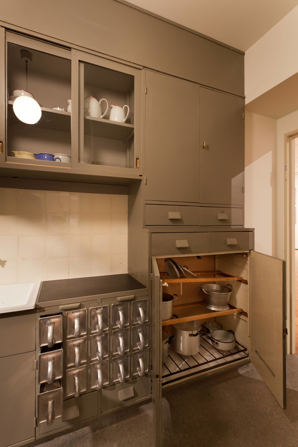 Detail of Frankfurt Kitchen, showing pouring bins