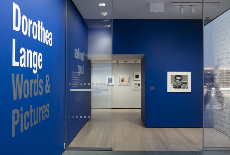 Installation view of Dorothea Lange: Words &amp; Pictures, The Museum of Modern Art, New York, February 9–May 9, 2020. © 2020 The Museum of Modern Art. Photo: John Wronn