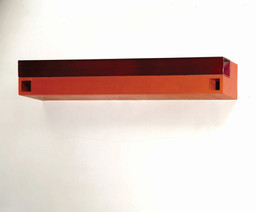 Donald Judd. Untitled. 1963. Purple lacquer on aluminum, light cadmium red oil on wood. 5 1/8 × 32 5/8 × 5 1/8" (13 × 82.8 × 13 cm). Collection Martin Z. Margulies. © 2020 Judd Foundation / Artists Rights Society (ARS), New York
