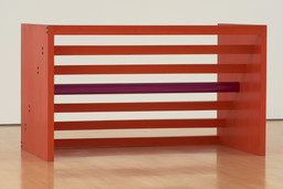 Donald Judd. Untitled. 1963/1975. Cadmium red light oil on wood and purple lacquer on aluminum. 48 × 83 × 48" (121.9 × 210.8 × 121.9 cm). National Gallery of Canada, Ottawa. © 2020 Judd Foundation / Artists Rights Society (ARS), New York
