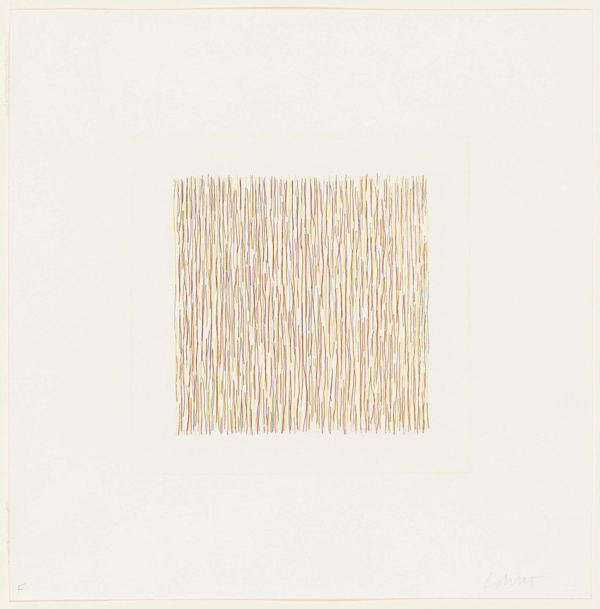 Sol LeWitt. Líneas, no rectas, sin tocar, cuatro colores. 1971