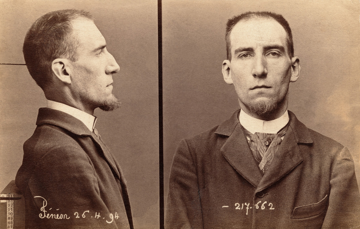 Alphonse Bertillon. Mug shot of Félix Fénéon. 1894–95