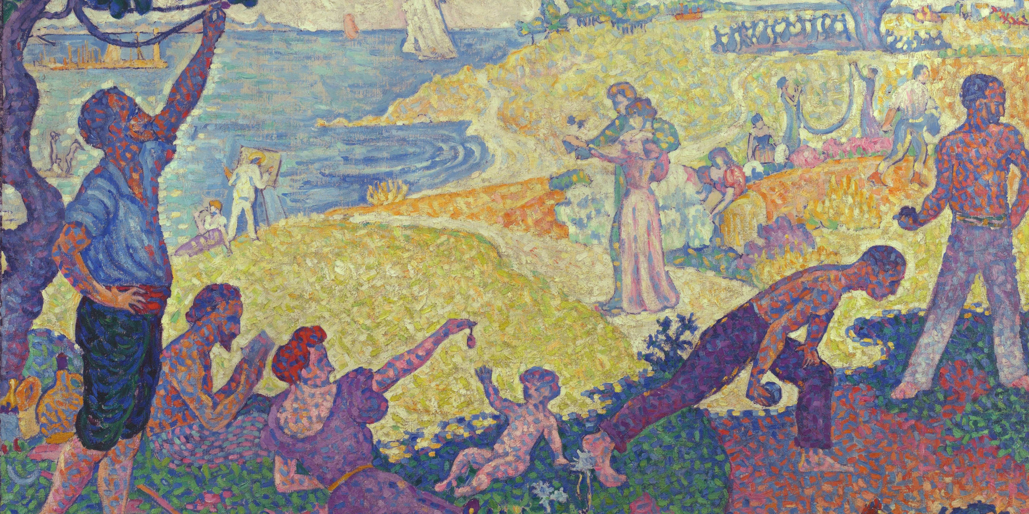 Paul Signac. Au temps d’harmonie: L’Âge d’or n’est pas dans le passé, il est dans l’avenir (reprise) (In the Time of Harmony: The Golden Age Has Not Passed, It Is Still to Come [Reprise]). 1896. Oil on canvas, 25 9/16 × 31 7/8&#34; (65 × 81 cm). The Kasser Mochary Foundation, Montclair, New Jersey