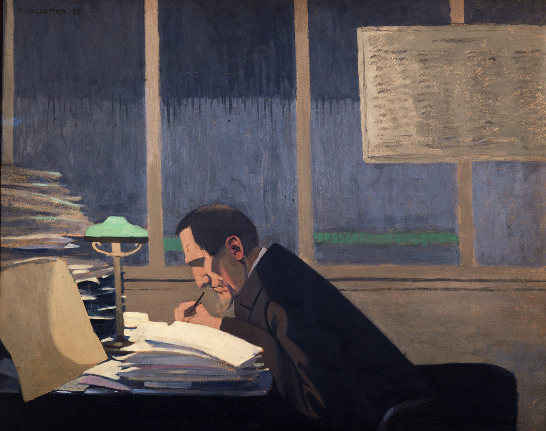 Félix Vallotton. Félix Fénéon dans le bureau de La Revue blanche (Félix Fénéon at the Revue Blanche). 1896