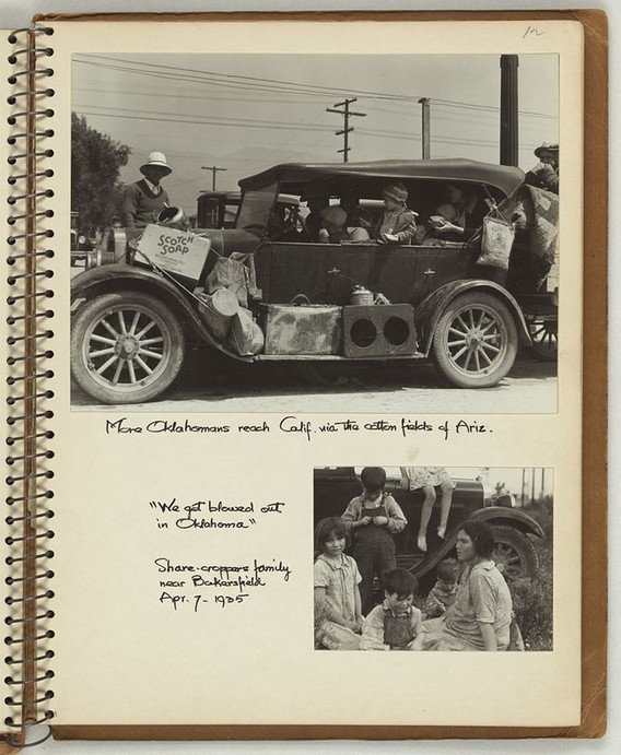 Paul Schuster Taylor and Dorothea Lange. “Migration of Drought Refugees to California” March 15, 1935