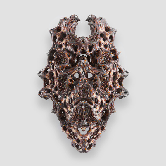 Neri Oxman and The Mediated Matter Group. Vespers. 2018. Series 1, Mask 5, front view