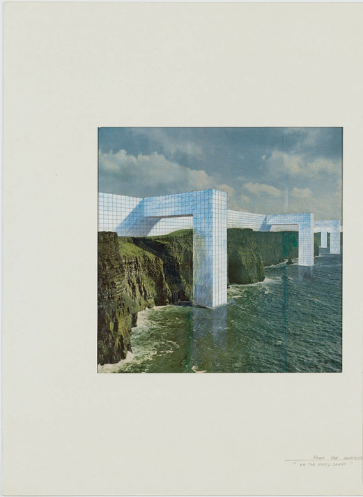 Superstudio, Gian Piero Frassinelli, Alessandro Magris, Roberto Magris, Cristiano Toraldo di Francia, Adolfo Natalini. The Continuous Monument: On the Rocky Coast, project (Perspective). 1969