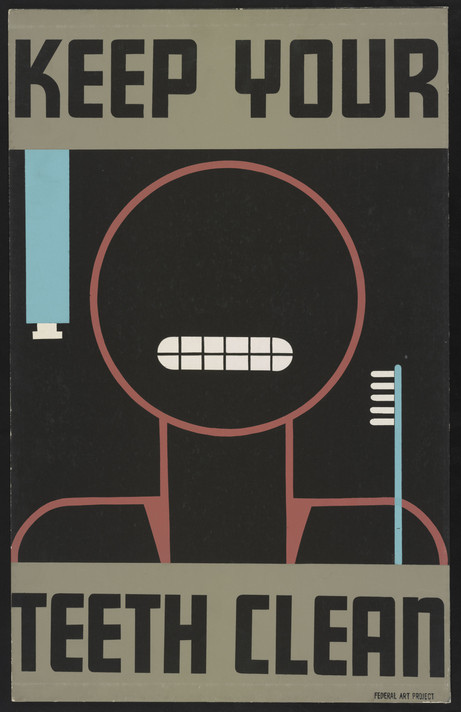 “Keep your teeth clean” (c. 1936–38) is one of many Works Progress Administration posters in the Library of Congress’s digital collections.
