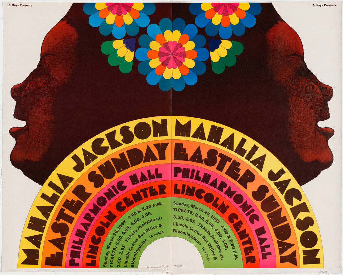 Milton Glaser. Mahalia Jackson (Poster for an Easter Sunday concert at Lincoln Center, New York). 1967
