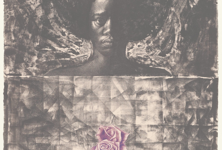 Charles White. Love Letter #1. 1971. lithograph, composition and sheet: 30 1/16 x 22 3/8" (76.4 x 56.8 cm).