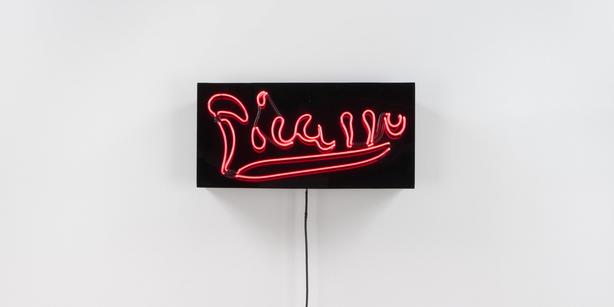 Robert Watts. Picasso Signature. 1966. Neon and plastic, 15 7/8 × 33 3/16&#34; (40.3 × 84.2 cm). The Gilbert and Lila Silverman Fluxus Collection Gift. © 2020 Estate of Robert Watts