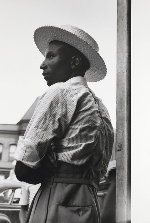 Gordon Parks. Man with Straw Hat, Washington, D.C. 1942
