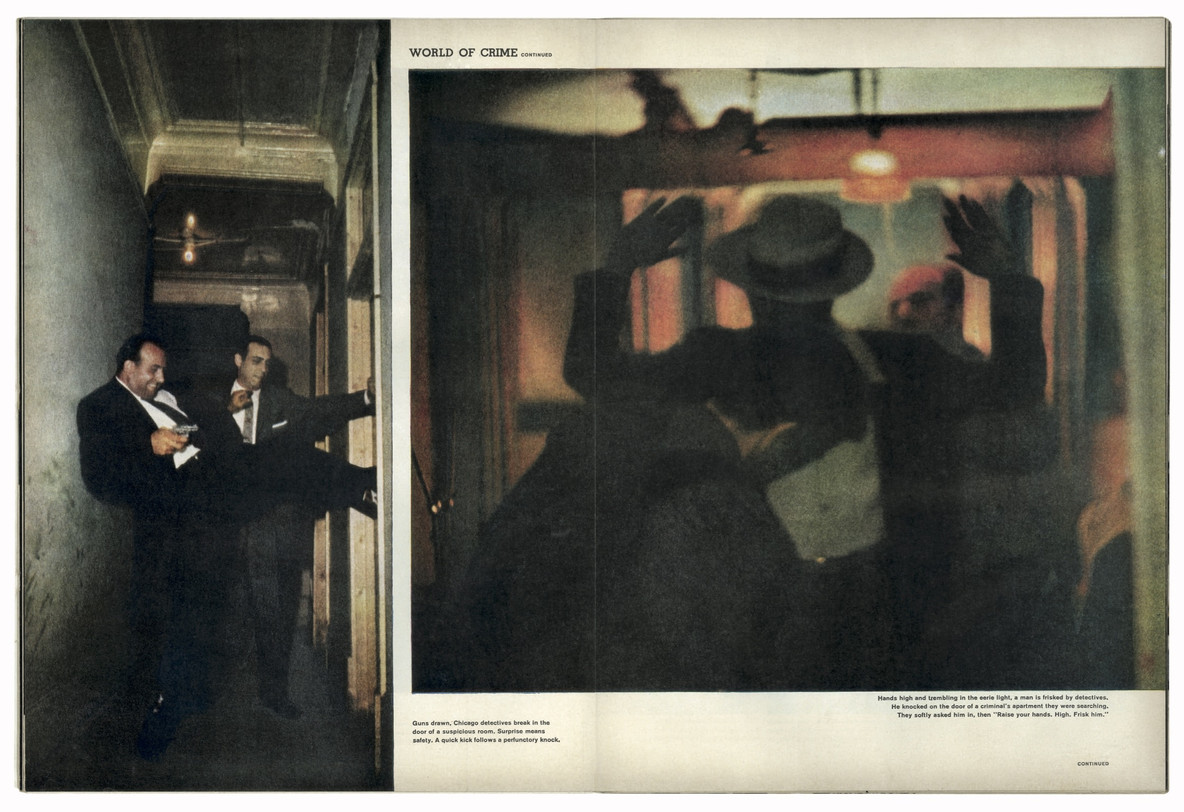 Spread from “The Atmosphere of Crime,” Life, September 9, 1957