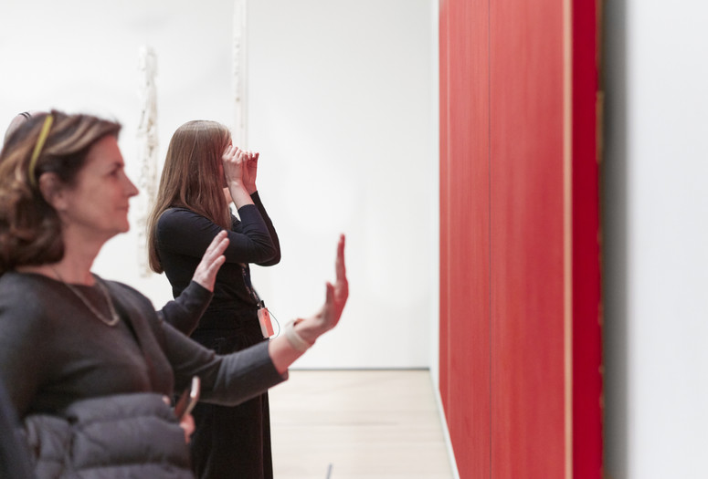 Art as Physical Experience: Barnett Newman’s Vir Heroicus Sublimis, The Museum of Modern Art, Friday, February 21, 2020. Photo: Beatriz Meseguer/onwhitewall.com. © 2020 The Museum of Modern Art, New York