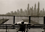 Louis Stettner. Manhattan from the Promenade, Brooklyn, New York. 1954. Gelatin silver print, 12 1/4 × 18 1/4&#34; (31.1 × 46.4 cm). Gift of the artist in memory of his brother, David Stettner. © 2020 Estate of Louis Stettner