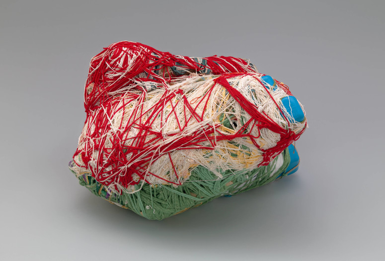 Judith Scott. Untitled. 2002. found objects assembled and wrapped in twine and yarn, 19 x 8 x 9" (48.3 x 20.3 x 22.9 cm). Gift of Martin and Rebecca Eisenberg in honor of Matthew Higgs. Photo: Jonathan Muzikar