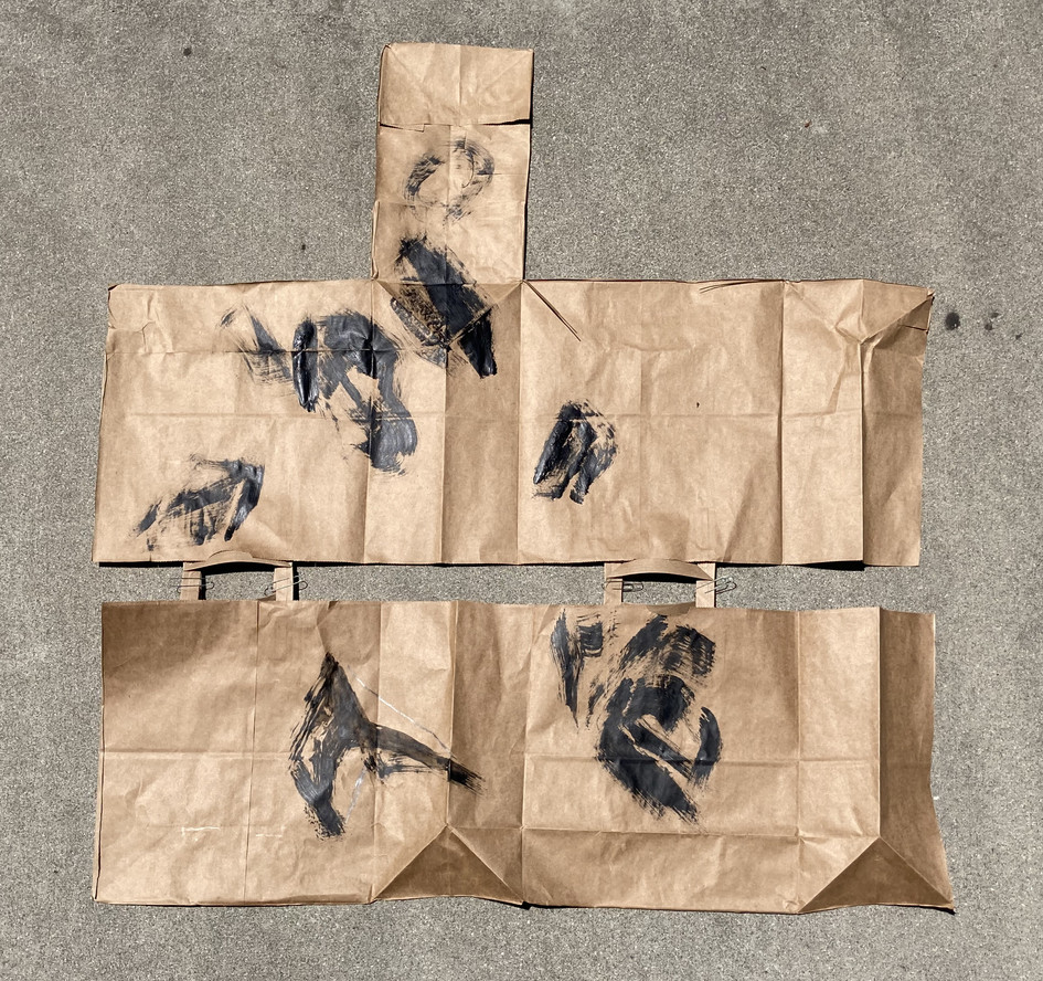 Simone Forti. Figure Bag Drawings. 2020