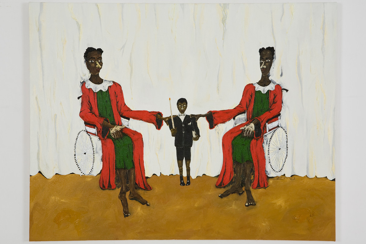 Dalton Paula. Comunhão. 2009. Oil and silver leaf on canvas