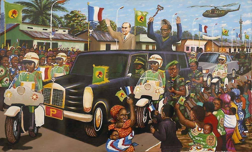 Moké. Mitterrand and Mobutu. 1989