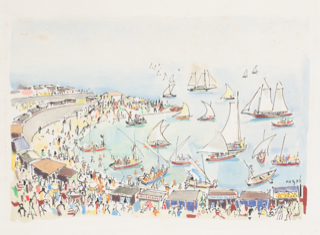 Carybé’s watercolor Iemanjá Festival in the Rio Vermelho neighborhood, February 2nd, in the 2013 book "African Gods in the Candomblé of Bahia"