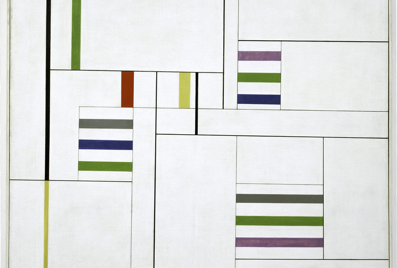 Alfredo Hlito (Argentine, 1923–1993). Ritmos cromáticos III (Chromatic Rhythms III), 1949. Oil on canvas, 39 3/8 × 39 3/8″ (100 × 100 cm). The Museum of Modern Art, New York. Gift of Patricia Phelps de Cisneros through the Latin American and Caribbean Fund