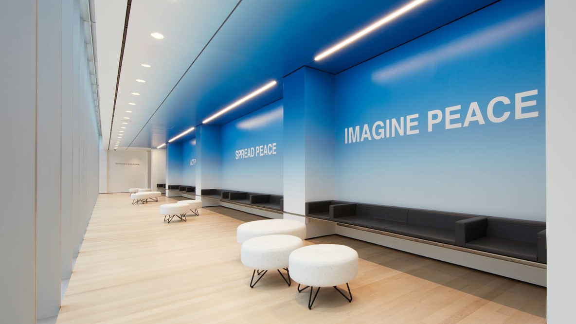 Installation view of Yoko Ono’s PEACE is POWER (2019)