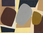 Saloua Raouda Choucair. Composition with Pebbles. 1959. Oil on panel, 13 1/2 × 17 1/4&#34; (34.3 × 43.8 cm). The Riklis Collection of McCrory Corporation (by exchange)