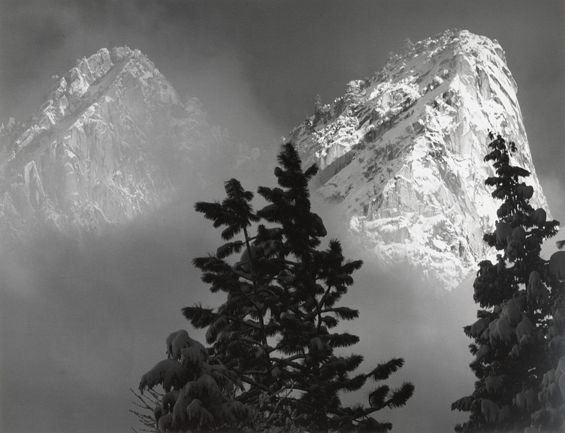 Ansel Adams. Eagle Peak and Middle Brother, Winter, Yosemite Valley, California. c. 1968