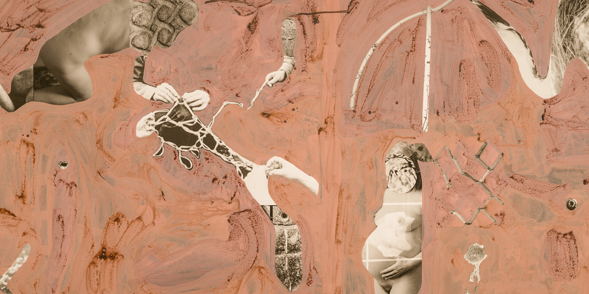 Özlem Altın. Topography (of time, of body). 2019. Pigmented inkjet print on canvas with ink, 44 1/8 × 198 13/16″ (112 × 505 cm). Installation view, Part of the Labyrinth, Göteborg International Biennial for Contemporary Art, Sweden, September 7–November 17, 2019. Courtesy the artist. Photo: Hendrik Zeitler. © Özlem Altın