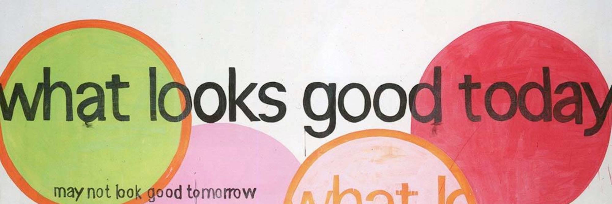 Michel Majerus. what looks good today may not look good tomorrow. 2000. Acrylic and pencil on canvas, 119 5/16 x 134 1/4&#34; (303.1 x 341 cm). Gift of Mr. and Mrs. Werner E. Josten (by exchange)