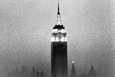 Andy Warhol. Empire. 1964. 16mm film transferred to video (black and white, silent), 8 hrs. 5 min. at 16 fps. © 2020 Andy Warhol Foundation for the Visual Arts / Artists Rights Society (ARS), New York