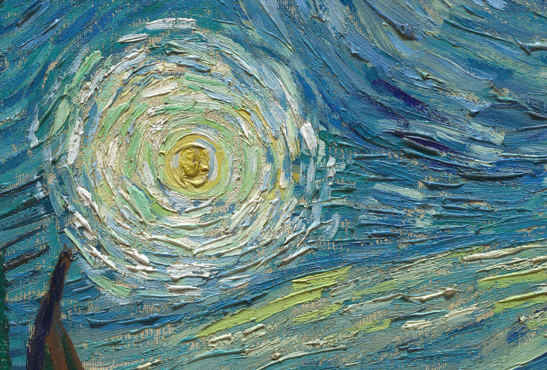 Vincent van Gogh. The Starry Night (detail). 1889. Oil on canvas, 29 × 36 1/4&#34; (73.7 × 92.1 cm). Acquired through the Lillie P. Bliss Bequest (by exchange). Conservation was made possible by the Bank of America Art Conservation Project.