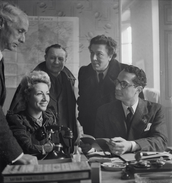 From left: Max Ernst, Jacqueline Lamba, André Masson, André Breton, and Varian Fry in Marseilles, France, 1941. Photo: Ylla (Camilla Koffler)