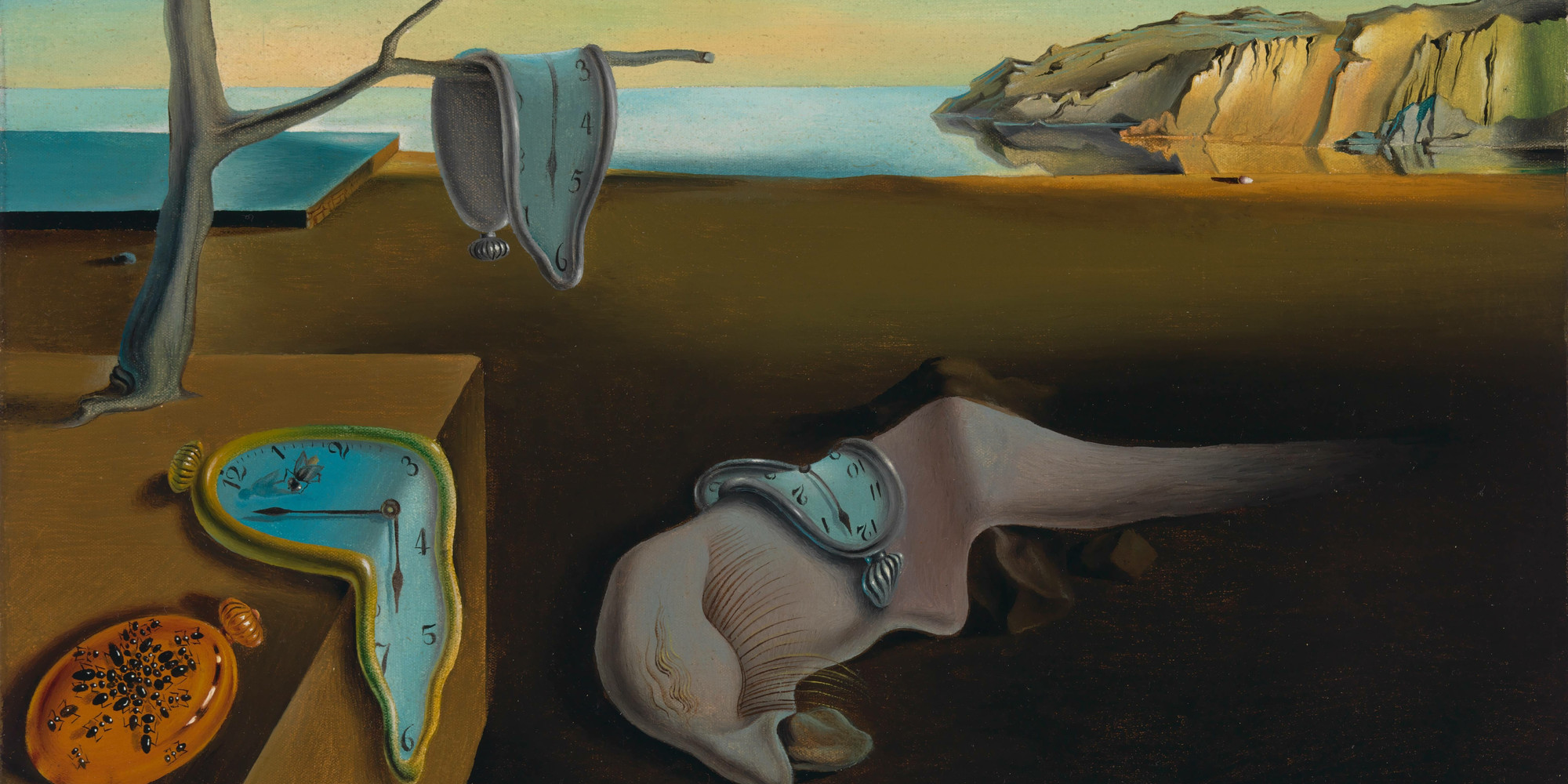Salvador Dalí. The Persistence of Memory. 1931. Oil on canvas, 9 1/2 × 13" (24.1 × 33 cm). Given anonymously. © 2020 Salvador Dalí, Gala-Salvador Dalí Foundation/Artists Rights Society (ARS), New York