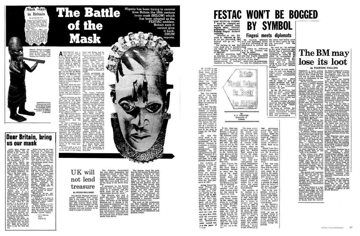 Detail of FESTAC ’77 book