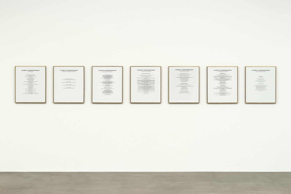 Hans Haacke. Solomon R. Guggenheim Museum Board of Trustees. 1974
