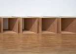 Donald Judd. Untitled. 1973. Plywood; five units, each 72 × 143 × 72″ (182.9 × 363.2 × 182.9 cm), with 12″ (30.5 cm) intervals. Overall: 72 × 479 × 72” (182.9 × 1216.7 × 182.9 cm). An additional sixth unit fabricated in 1975. National Gallery of Canada, Ottawa © 2020 Judd Foundation / Artists Rights Society (ARS), New York
