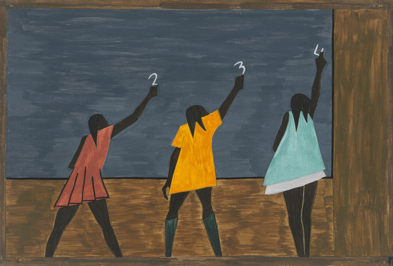 Jacob Lawrence. In the North the Negro had better educational facilities, from the Migration Series. 1940–41. Casein tempera on hardboard. Gift of Mrs. David M. Levy. © 2021 Jacob Lawrence/Artists Rights Society (ARS), New York