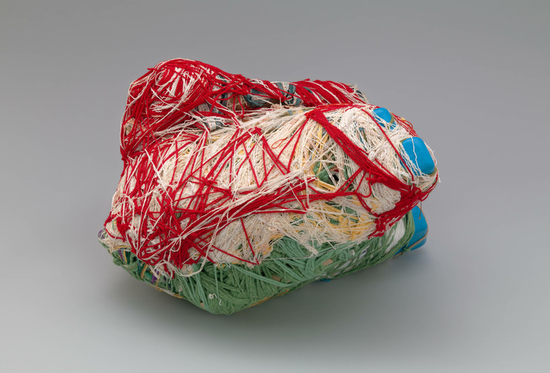 Judith Scott. Untitled. 2002. Found objects assembled and wrapped in twine and yarn, 19 x 8 x 9" (48.3 x 20.3 x 22.9 cm). Gift of Martin and Rebecca Eisenberg in honor of Matthew Higgs. Photo: Jonathan Muzikar