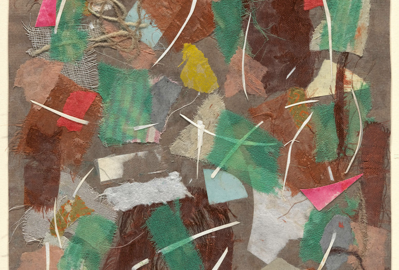 Anne Ryan. Collage, 353. 1949. Cut-and-pasted colored paper, cloth, and string on paper, 7 1/2 x 6 7/8" (19 x 17.5 cm). Gift of Elizabeth McFadden. Photo: John Wronn