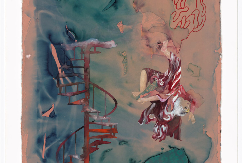 Shahzia Sikander. Flights of Fancy. 2009. Ink, gouache, and pencil on prepared paper. Promised gift of Joel and Anne Ehrenkranz. © 2021 Shahzia Sikander