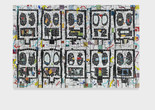 Rashid Johnson. Untitled Broken Men. 2018. Ceramic tile, mirror tile, spray enamel, oil stick, black soap, wax. © Rashid Johnson