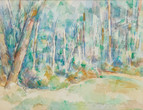 Paul Cézanne. Forest Landscape (Intérieur de forêt). 1904–06. Pencil and watercolor on paper, 18 5/8 × 23 5/8&#34; (47.3 × 60 cm). Private collection