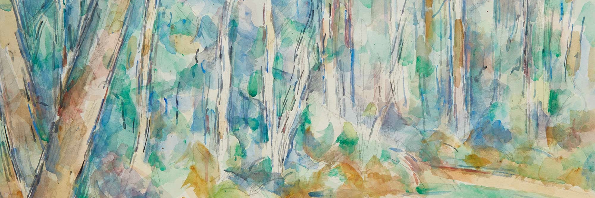 Paul Cézanne. Forest Landscape (Intérieur de forêt). 1904–06. Pencil and watercolor on paper, 18 5/8 × 23 5/8&#34; (47.3 × 60 cm). Private collection