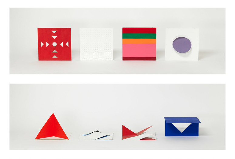 Lygia Pape. Book of Creation. 1959–60. Artist's book with 16 unbound pages, some with goauche on board, paper, and string. Gift of Patricia Phelps de Cisneros. © 2021 Projeto Lygia Pape
