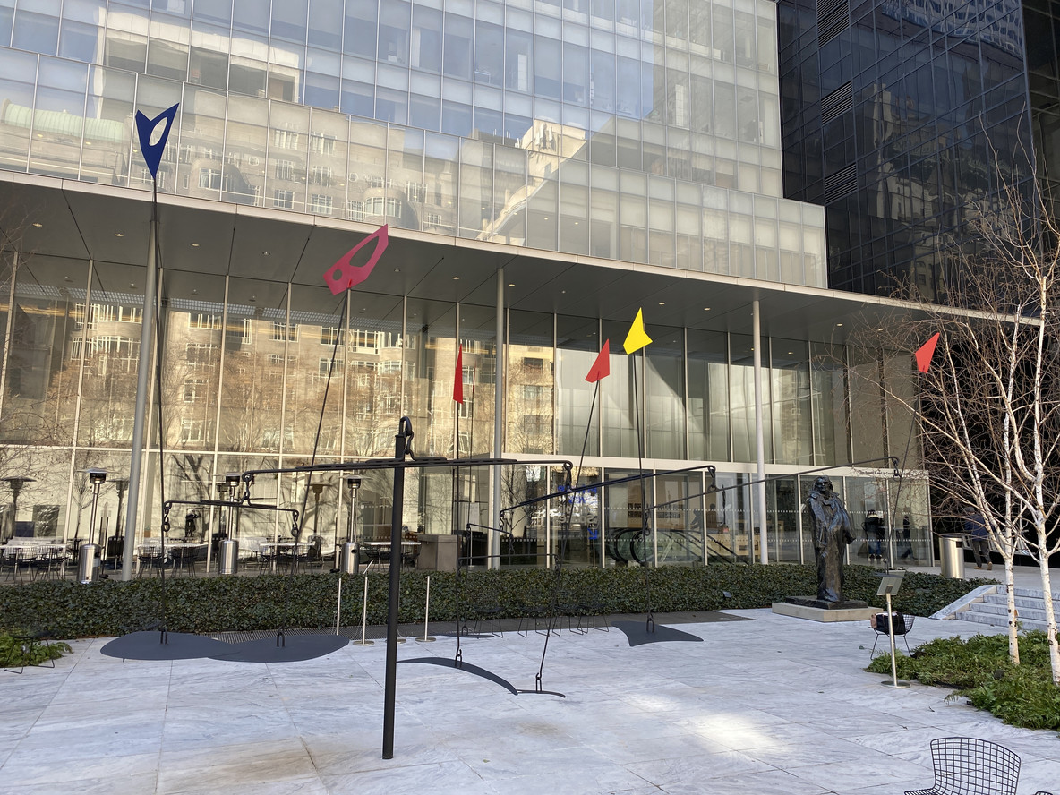 Man-Eater with Pennants installed in MoMA’s Sculpture Garden, 2021. Photo: Lynda Zycherman