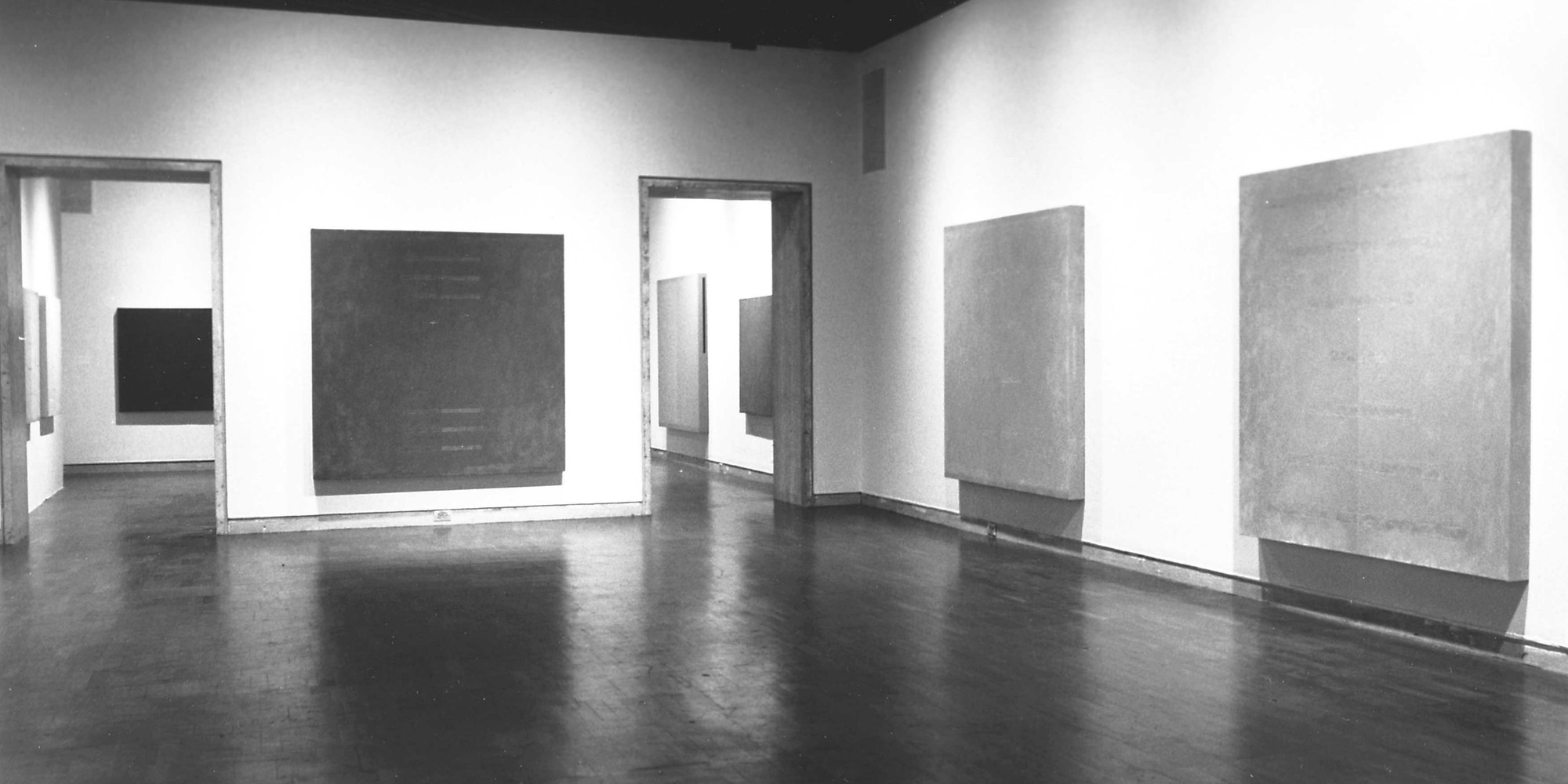Installation view of César Paternosto Paintings 1969–1980, Center for Interamerican Relations (The America’s Society), New York, September 1981. The Hidden Order was exhibited in this exhibition. Image courtesy of Cecilia de Torres Gallery