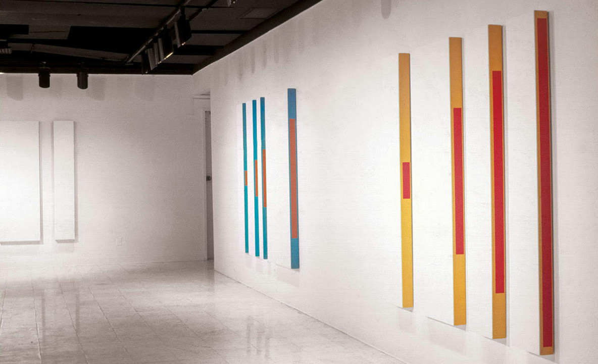Vista de la exposición individual de César Paternosto en Galerie Denise René. New York, enero 1973. Esta es la primera vez que se exhibe The Hidden Order.