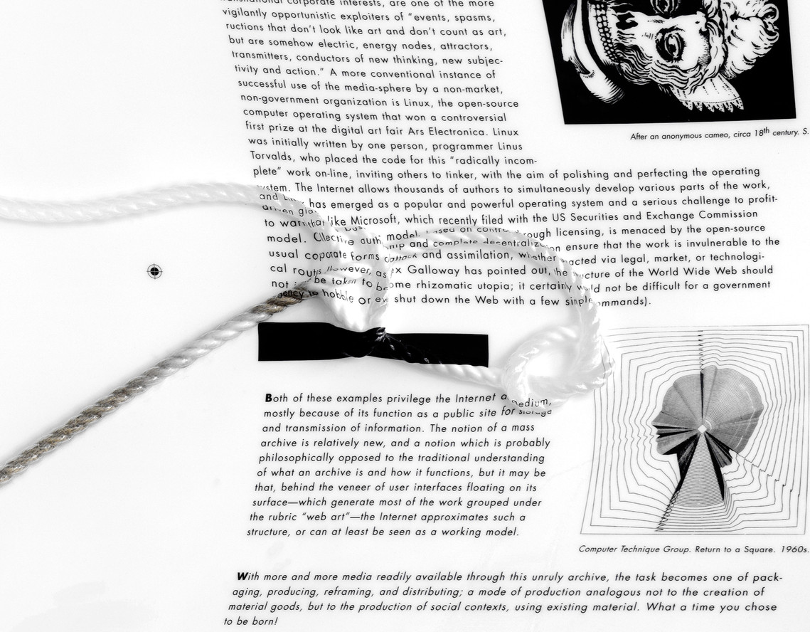 Seth Price. Essay with Knots (detail). 2008